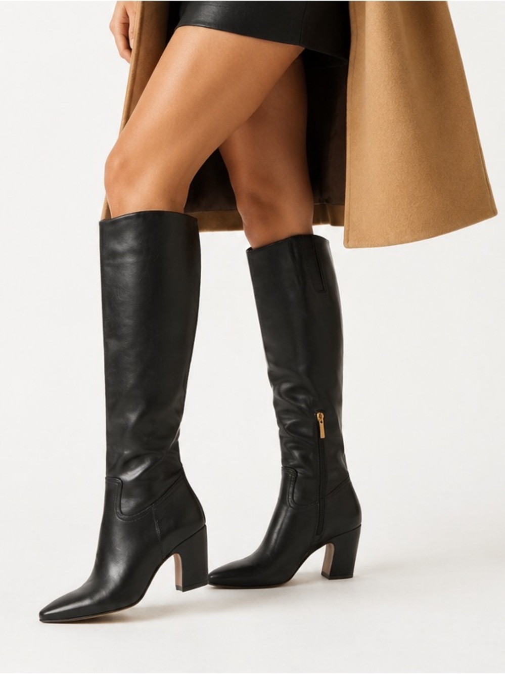VINCE CAMUTO Cristen Black Leather Knee High Boots Women’s Size 9.5